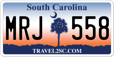 SC license plate MRJ558
