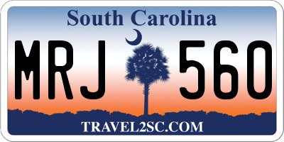 SC license plate MRJ560
