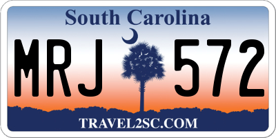 SC license plate MRJ572