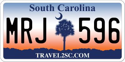 SC license plate MRJ596