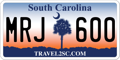 SC license plate MRJ600