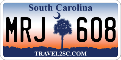 SC license plate MRJ608