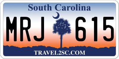 SC license plate MRJ615