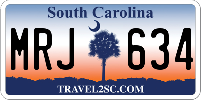 SC license plate MRJ634