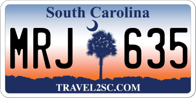 SC license plate MRJ635