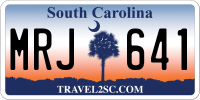 SC license plate MRJ641