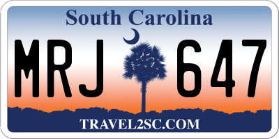 SC license plate MRJ647