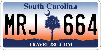 SC license plate MRJ664