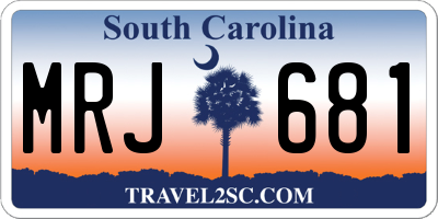 SC license plate MRJ681