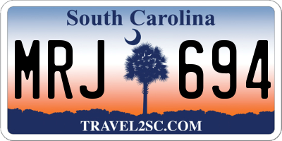 SC license plate MRJ694