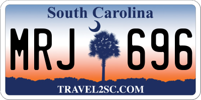 SC license plate MRJ696