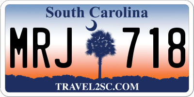 SC license plate MRJ718