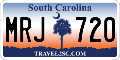 SC license plate MRJ720