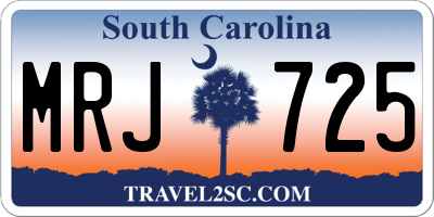 SC license plate MRJ725