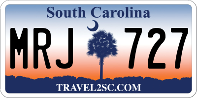 SC license plate MRJ727