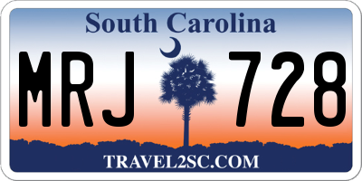 SC license plate MRJ728