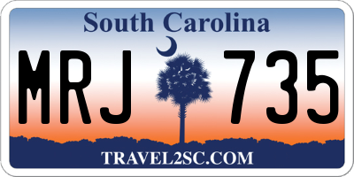 SC license plate MRJ735