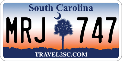 SC license plate MRJ747