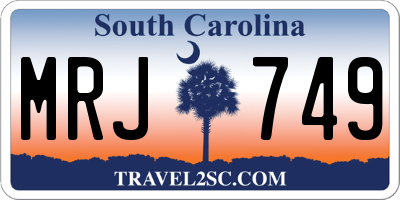 SC license plate MRJ749
