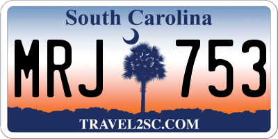 SC license plate MRJ753