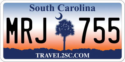 SC license plate MRJ755