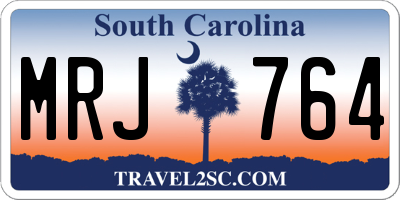SC license plate MRJ764
