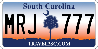 SC license plate MRJ777