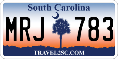 SC license plate MRJ783