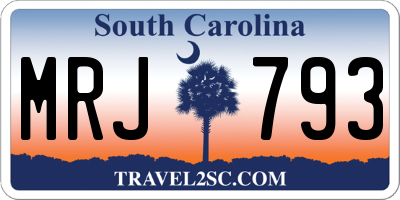 SC license plate MRJ793