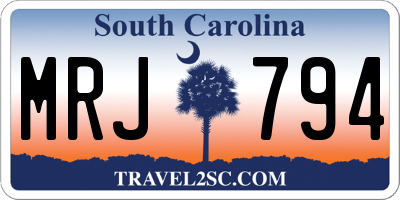 SC license plate MRJ794