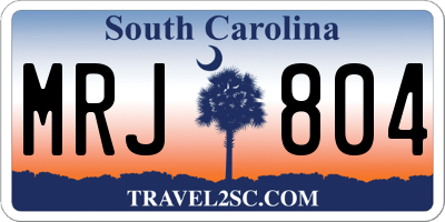 SC license plate MRJ804