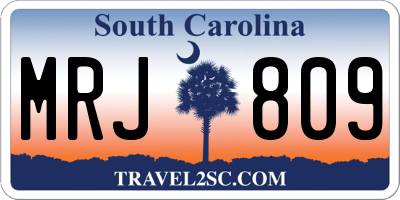 SC license plate MRJ809