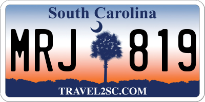 SC license plate MRJ819