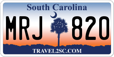 SC license plate MRJ820