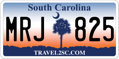 SC license plate MRJ825