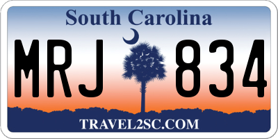 SC license plate MRJ834