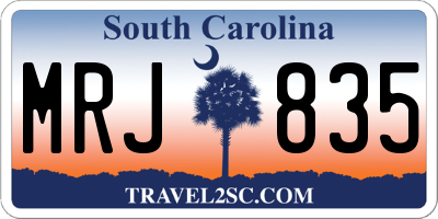 SC license plate MRJ835