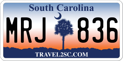 SC license plate MRJ836