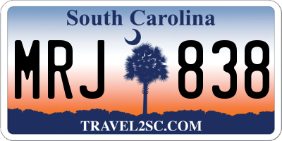 SC license plate MRJ838