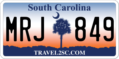 SC license plate MRJ849