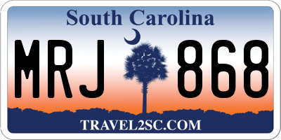 SC license plate MRJ868