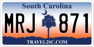 SC license plate MRJ871