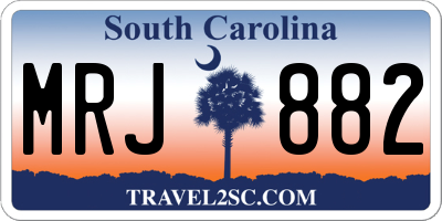 SC license plate MRJ882