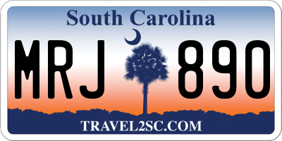 SC license plate MRJ890