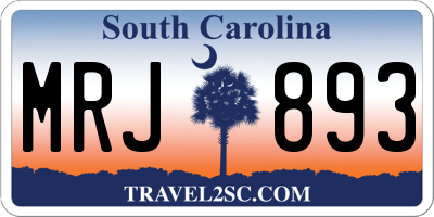 SC license plate MRJ893