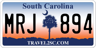 SC license plate MRJ894