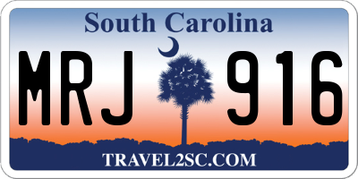 SC license plate MRJ916