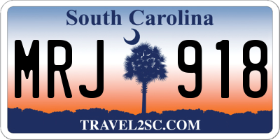 SC license plate MRJ918