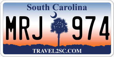 SC license plate MRJ974