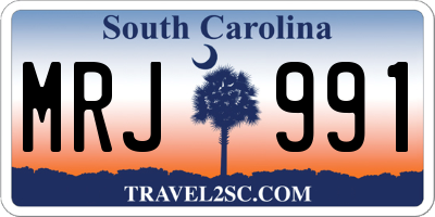 SC license plate MRJ991